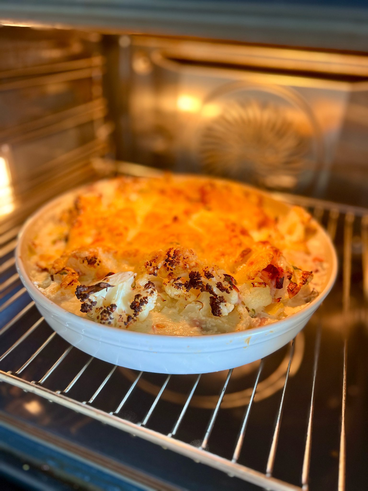 Kartoffel-Karfiol-Auflauf mit Schinken